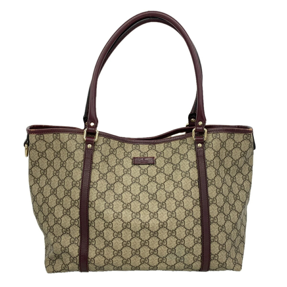 Gucci GG Supreme Tote Bag 197953 Brown Bordeaux Champagne Women's